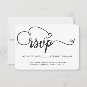 Elegantes Schrift-RSVP-E-Mail Reservierter Sitz Ho RSVP Karte