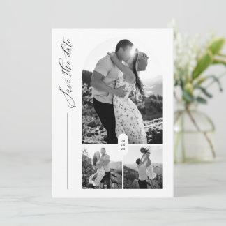 Elegantes Schriftbogen-Foto-Hochzeit Save The Date