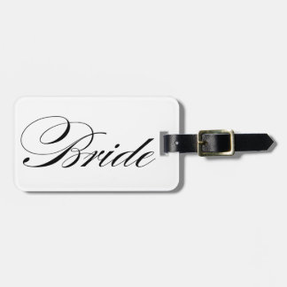 Elegantes Schriftfont Braut Gepäckanhänger Flitter