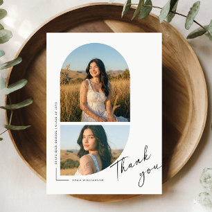 Elegantes Schriftfoto Danke für die Abschlussfeier Postkarte