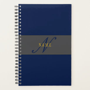 Elegantes Schriftmonogramm Dunkelnavyblau Grau & G Planer