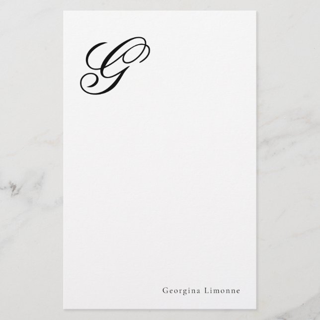 Elegantes Schriftmonogramm personalisiert Briefpapier (Vorderseite)