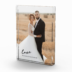 Elegantes Schriftzug-Liebes-Braut-Br%C3%A4utigam-F Fotoblock