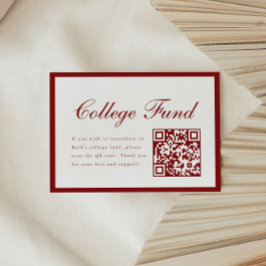 Elegantes Schriftzug Roter Hochschulfonds QR-Code Begleitkarte