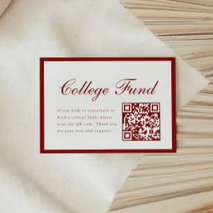 Elegantes Schriftzug Roter Hochschulfonds QR-Code Begleitkarte
