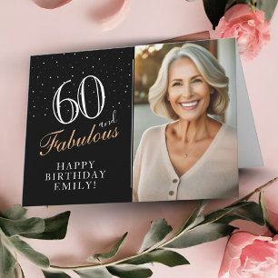 Elegantes Schwarz 60 und Fabelhaftes 60. Geburtsta Karte