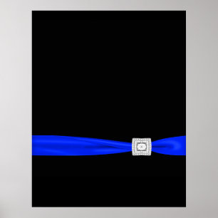 Elegantes Schwarz-Blau-Event-Schild-Plakat Poster