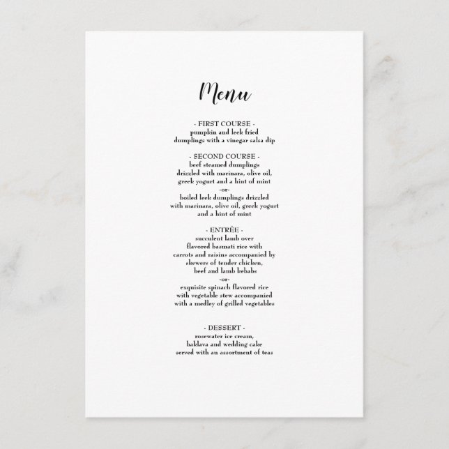 Elegantes Schwarz Bordered Wedding Dinner Menü Menükarte (Vorderseite)