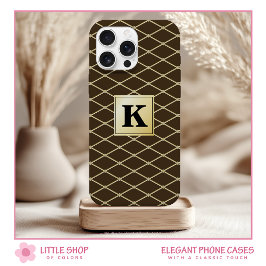 Elegantes Schwarz-Diamant-Muster Monogramm Case-Mate iPhone Hülle