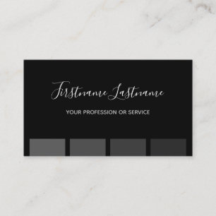 Elegantes schwarz-dunkelgraues Streifen Monogramm  Visitenkarte