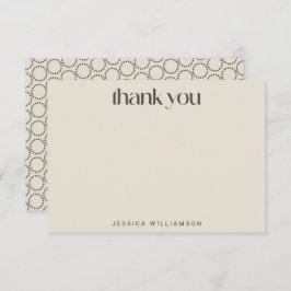 Elegantes Schwarz-Elfenbein-Mid-Mod-benutzerdefini Dankeskarte