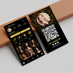 Elegantes Schwarz-Foto-Friseur-Instagram  Visitenkarte