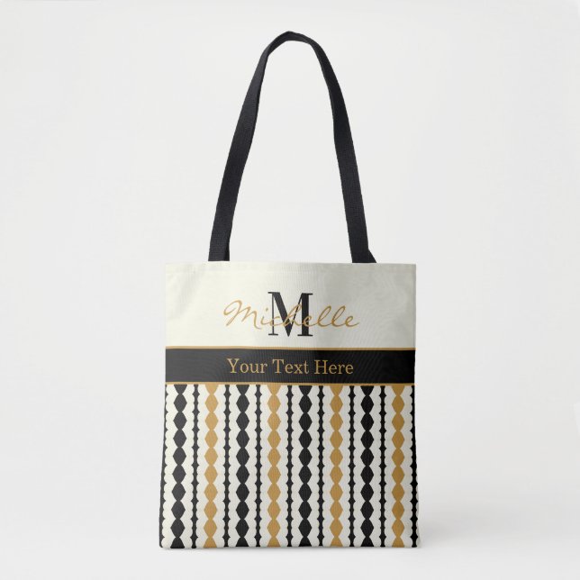 Elegantes Schwarz-Gold-Art-Deco-Muster (Vorderseite)