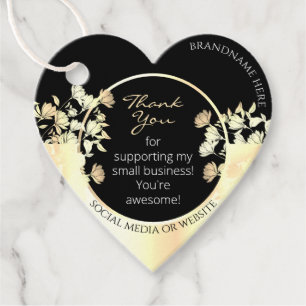 Elegantes Schwarz-Gold-Blumenprodukt Geschenkanhänger