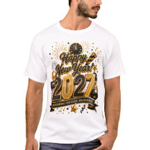 Elegantes Schwarz Gold Frohes Neues Jahr 2027