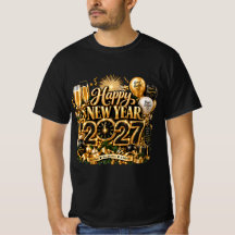 Elegantes Schwarz Gold Frohes Neues Jahr 2027