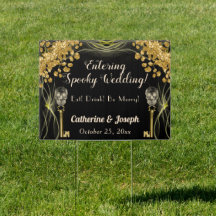 Elegantes Schwarz & Gold Halloween-Willkommen