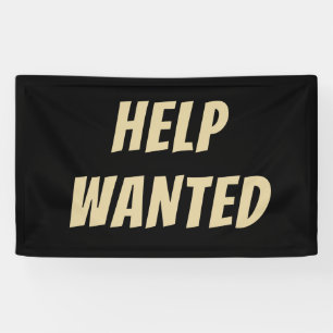 Elegantes Schwarz & Gold HELP WANTED Banner nach M