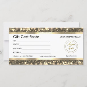 Elegantes Schwarz & Gold   Logo-Geschenkgutschein