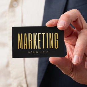 Elegantes Schwarz-Gold-Marketing  Visitenkarte