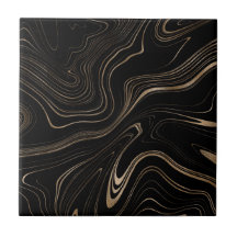 Elegantes Schwarz-Gold-Marmor-Muster aestetisch