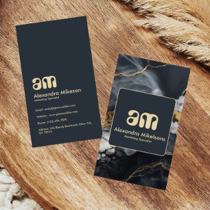 Elegantes Schwarz-Gold-Minimal-Design Visitenkarte