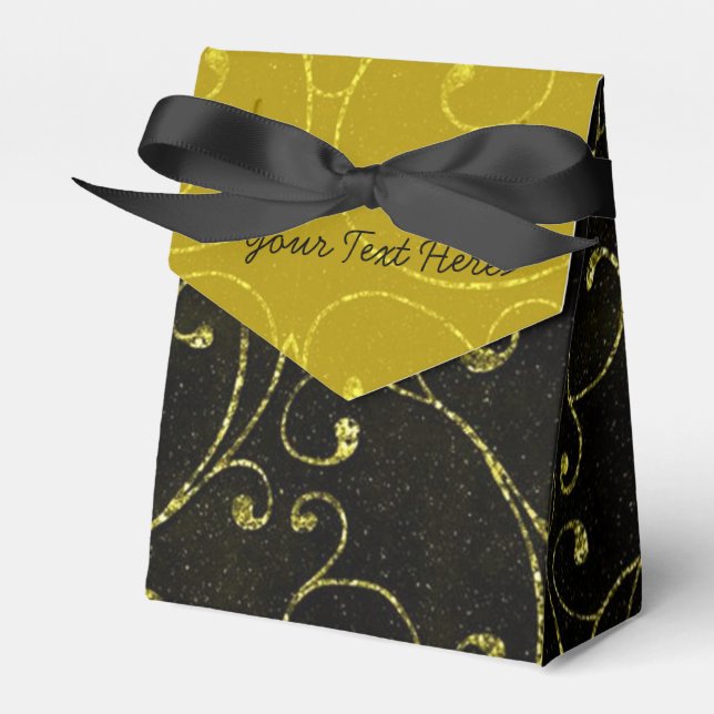 Elegantes Schwarz-Gold-Muster - Gefälligkeitsbox Geschenkschachtel (Vorderseite)