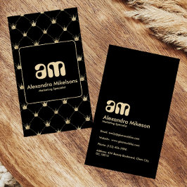 Elegantes Schwarz-Gold-Muster Luxus-Stil Visitenkarte