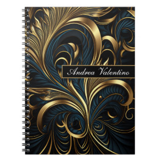 Elegantes Schwarz-Gold-Muster-Notebook Notizblock