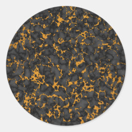 Elegantes Schwarz-Gold-Onyx-Marmordesign Runder Aufkleber