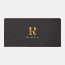 Elegantes Schwarz-Gold-Personalisiertes Monogramm