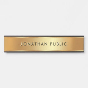 Elegantes Schwarz & Gold Schulheim Büro Geschäft Türschild