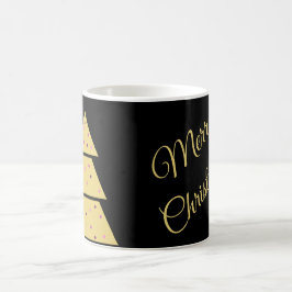 Elegantes Schwarz-Gold-Weihnachtsmotiv Kaffeetasse