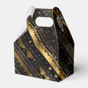 Elegantes schwarz-goldfarbenes Gabel Geschenkschachtel