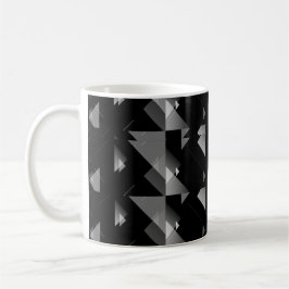 Elegantes Schwarz-Grau-Dreieck Geometrisch Gemuste Kaffeetasse