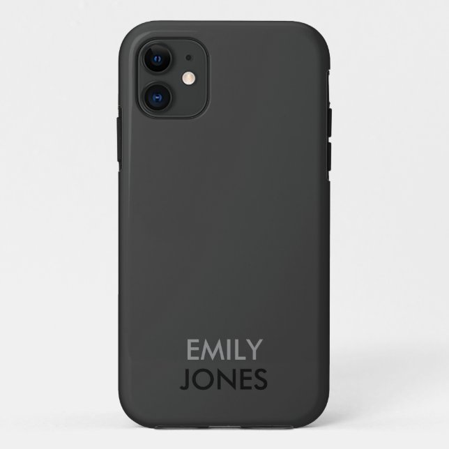 Elegantes Schwarz-Grau-personalisiert Case-Mate iPhone Hülle (Rückseite)