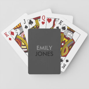 Elegantes Schwarz-Grau-personalisiert Spielkarten
