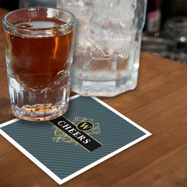 Elegantes Schwarz-Grau-Pinstripe-Muster Serviette (Von Creator hochgeladen)