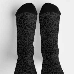 Elegantes Schwarz-Graues Floral Muster Socken
