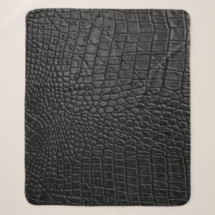 Elegantes Schwarz: Ledereleganz Sherpadecke