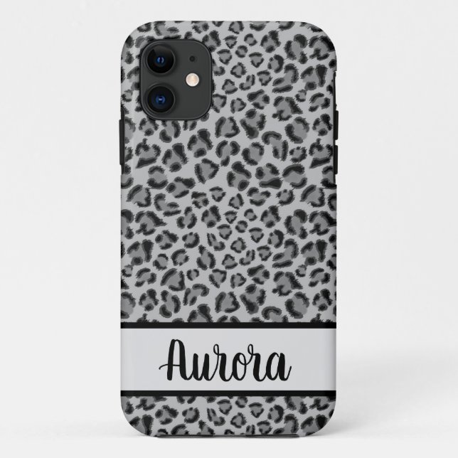 Elegantes Schwarz-Leopard-Geparden Case-Mate iPhone Hülle (Rückseite)