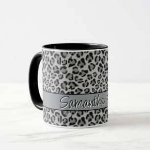 Elegantes Schwarz-Leopard-Geparden Tasse