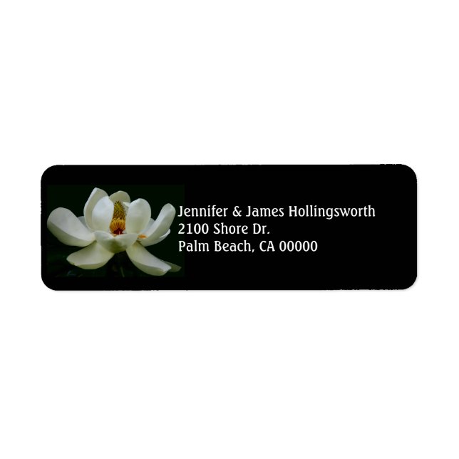 Elegantes Schwarz mit weißer Magnolia nach Maß (Vorne)