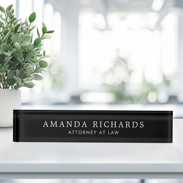 Elegantes Schwarz Namensplakette (Elegant black desk name plate)