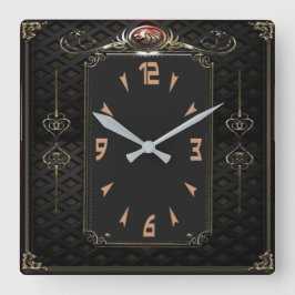 Elegantes Schwarz Quadratische Wanduhr