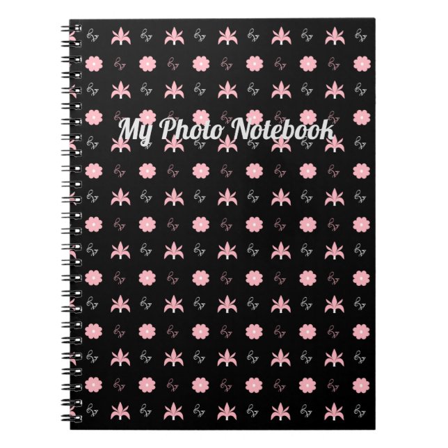 Elegantes Schwarz-Rosa-Design Notizblock (Vorderseite)
