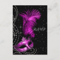 Elegantes Schwarz-Rosa-Masquerade-Party-UAWG
