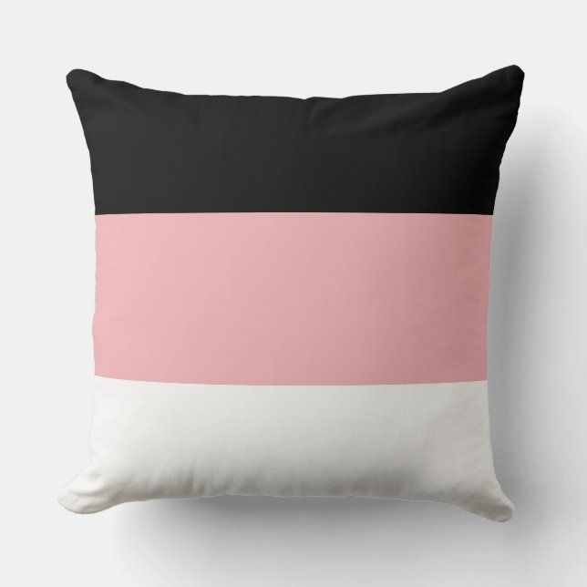 Elegantes Schwarz-Rosa-Weiß-Kissen Kissen (Vorderseite)