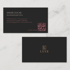 Elegantes Schwarz-Rose-Gold-Visitenkarten-Template Visitenkarte