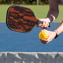 Elegantes Schwarz-Rot abstrakt modern Pickleball Schläger